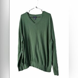Classic Harbor Bay V-Neck Men’s Sweater in Green 2XLT